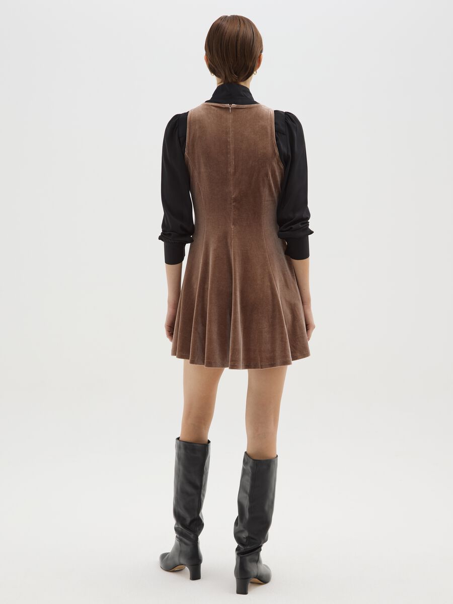 Sleeveless Brown Slim Fit Short Dress_2