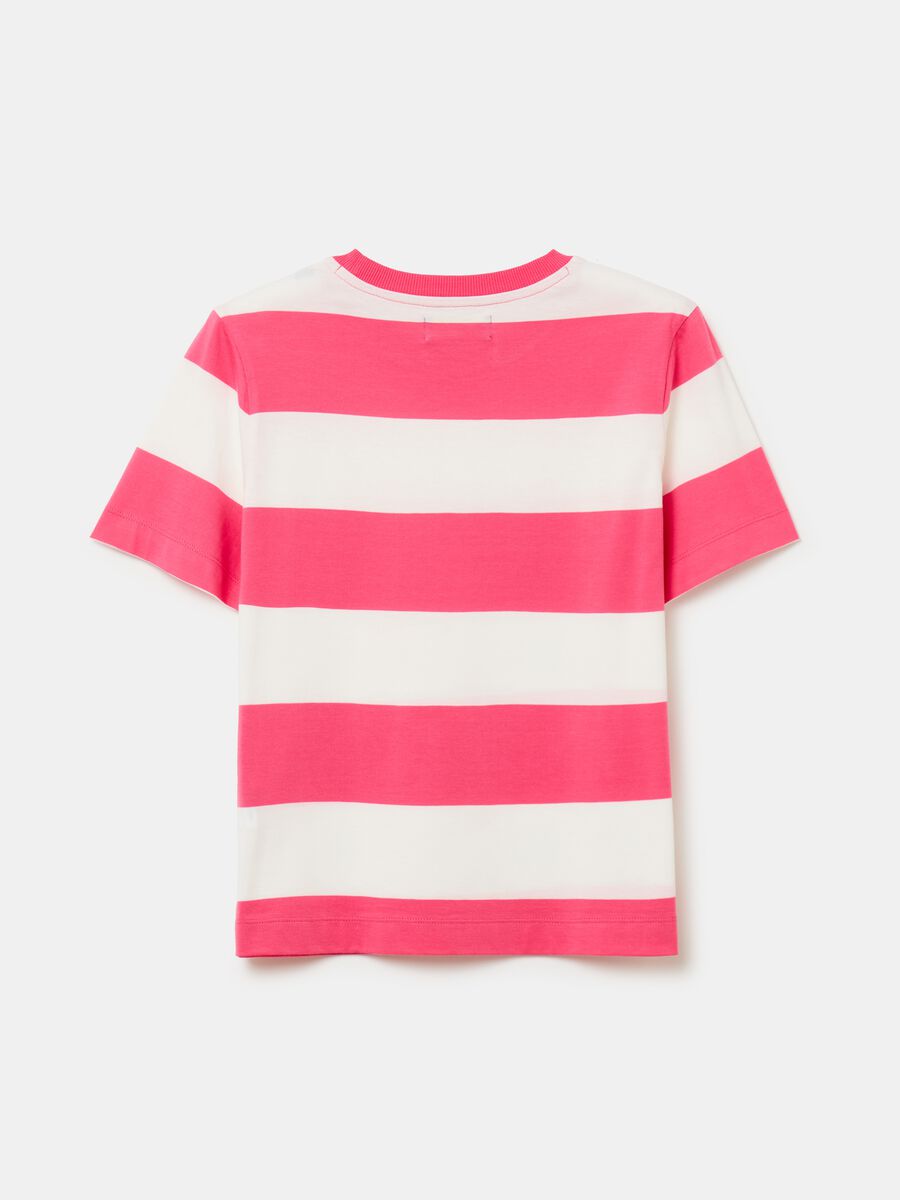 T-shirt in cotone a righe_4