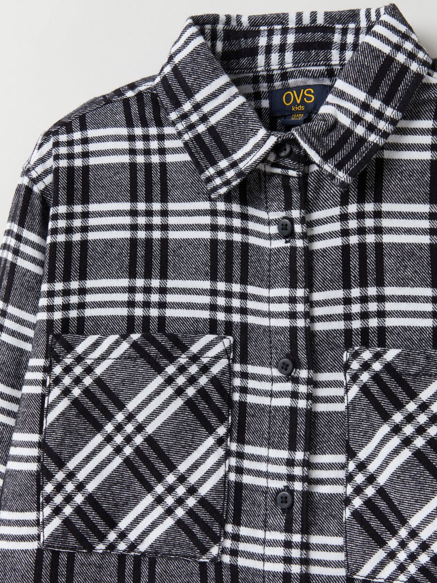 Cropped shirt in check flannel_2