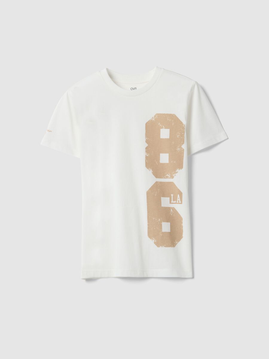 Boys' regular fit white pure cotton T-shirt with print_3