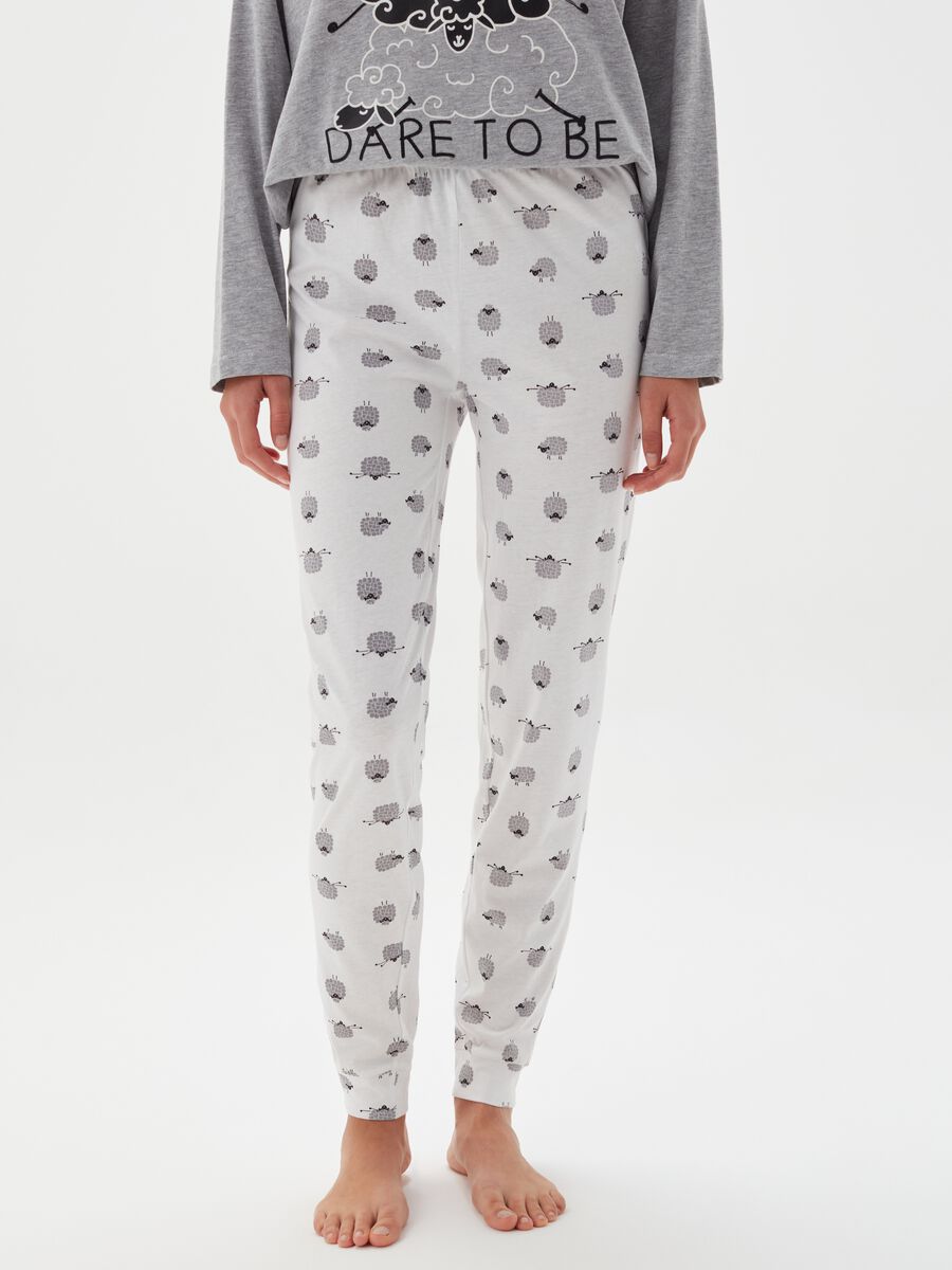 Pijama de algodón con estampado ovejas_1