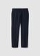 Navy slim-fit stretch viscose twill chino trousers_0