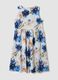 Robe midi blanche fleurie en coton stretch_4