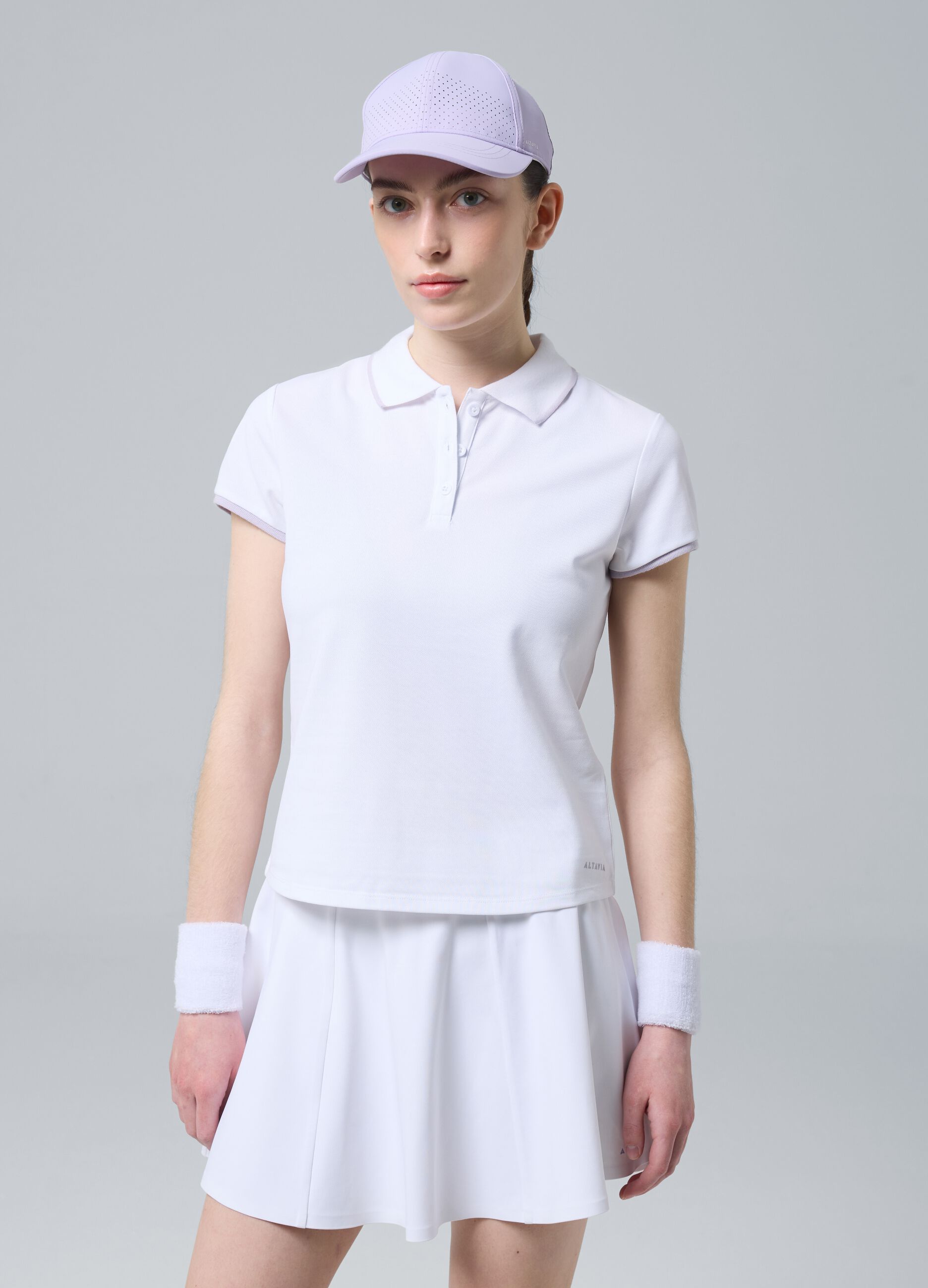 Weisses ALTAVIA COURT Sport-Poloshirt aus Stretch-Baumwolle