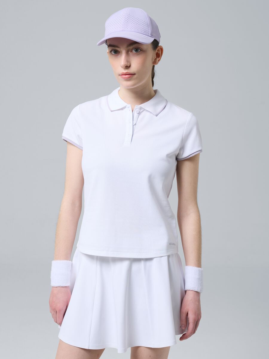 Weisses ALTAVIA COURT Sport-Poloshirt aus Stretch-Baumwolle_0