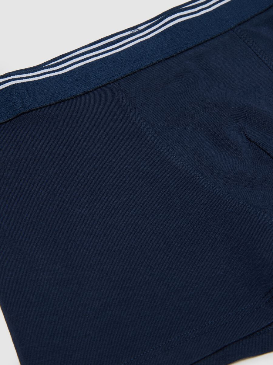 Regular fit boys' blue boxer shorts in stretch cotton_2