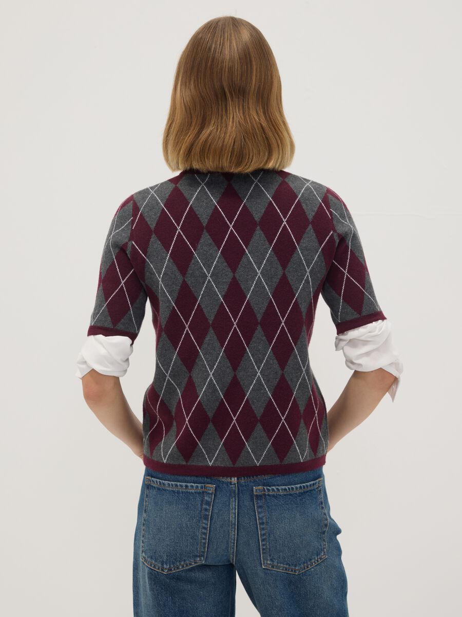 Maglia multicolor a rombi con girocollo regular fit_3