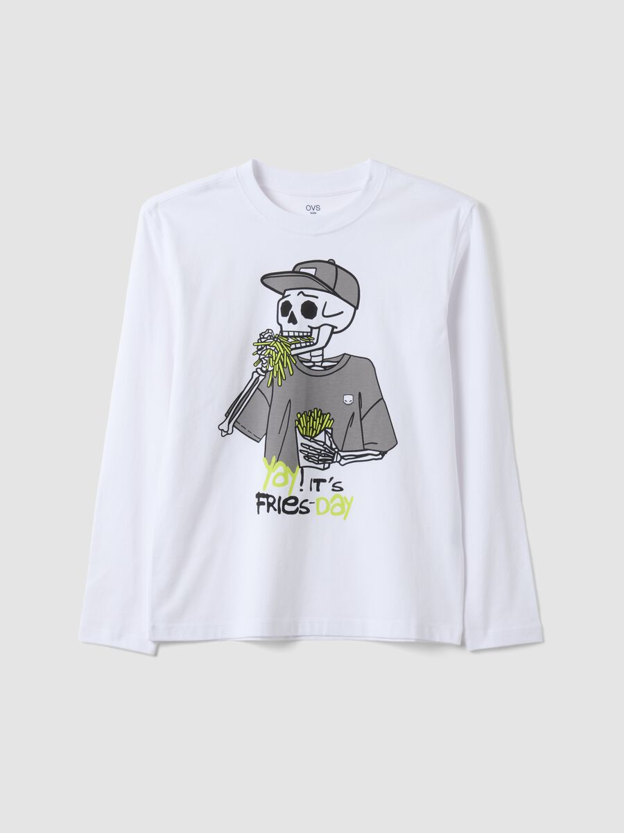 &Lambda;&epsilon;&upsilon;&kappa;ό T-shirt &alpha;&pi;ό 100% &omicron;&rho;&gamma;&alpha;&nu;&iota;&kappa;ό &beta;&alpha;&mu;&beta;ά&kappa;&iota; &mu;&epsilon; &sigma;&tau;ά&mu;&pi;&alpha; &sigma;&kappa;&epsilon;&lambda;&epsilon;&tau;ό, relaxed &epsilon;&phi;&alpha;&rho;&mu;&omicron;&gamma;ή_0