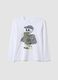 &Lambda;&epsilon;&upsilon;&kappa;ό T-shirt &alpha;&pi;ό 100% &omicron;&rho;&gamma;&alpha;&nu;&iota;&kappa;ό &beta;&alpha;&mu;&beta;ά&kappa;&iota; &mu;&epsilon; &sigma;&tau;ά&mu;&pi;&alpha; &sigma;&kappa;&epsilon;&lambda;&epsilon;&tau;ό, relaxed &epsilon;&phi;&alpha;&rho;&mu;&omicron;&gamma;ή_0