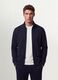 Sweatshirt azul em mistura de algod&atilde;o com gola redonda e fecho de correr, regular fit_1