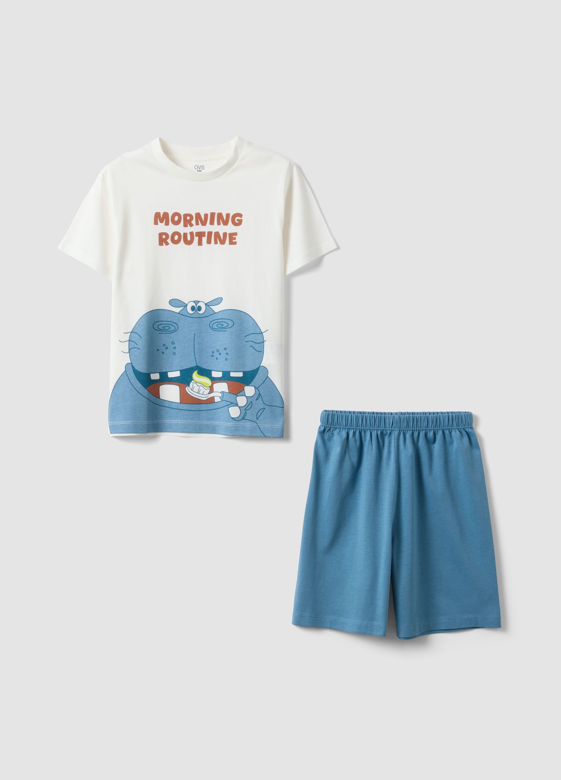 Kids' multicoloured cotton short pyjamas, regular fit