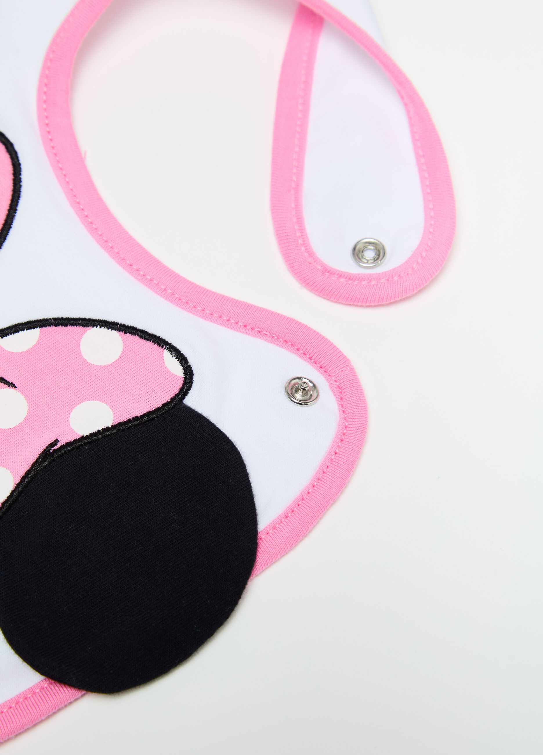 Cotton bib with Minnie Mouse embroidery