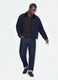 Blue cropped pure cotton padded jacket, oversized fit_0