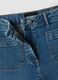Blue wide-leg stretch cotton jeans_5