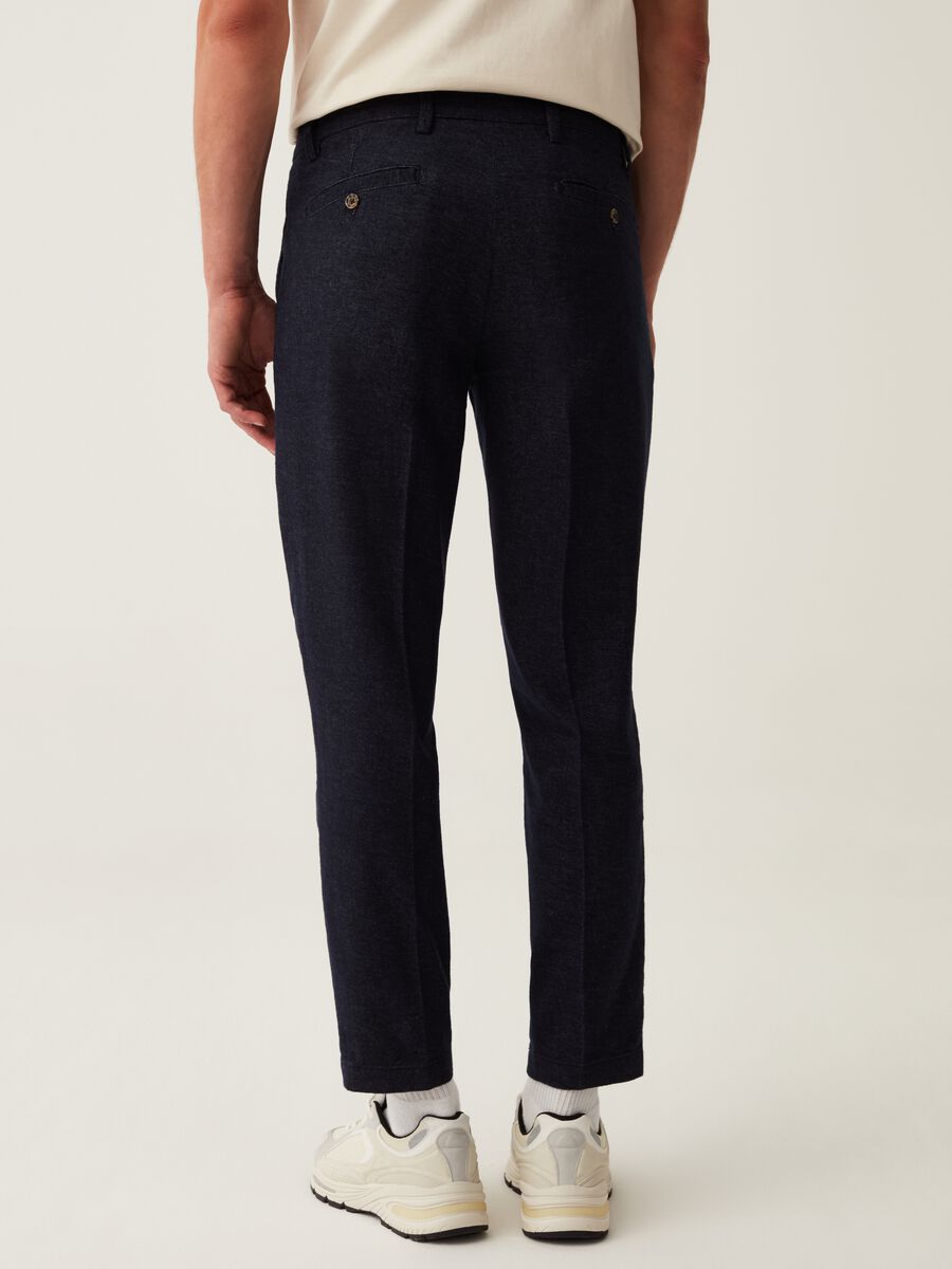 Mélange chino trousers with darts_2