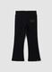 Leggings pretas em algod&atilde;o el&aacute;stico de corte regular para menina_0