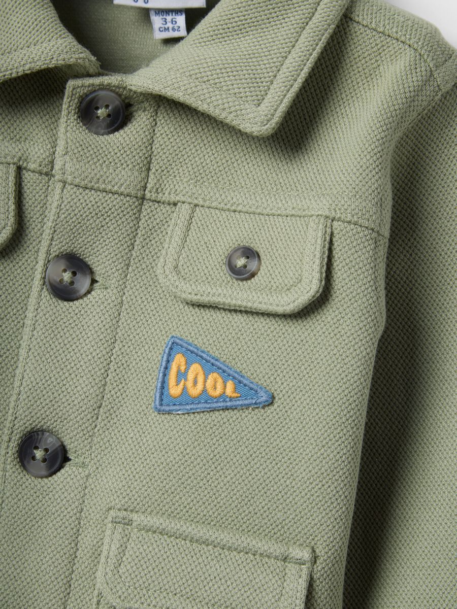 Organic Cotton Blend Green Baby Jacket Regular Fit with Patch_2