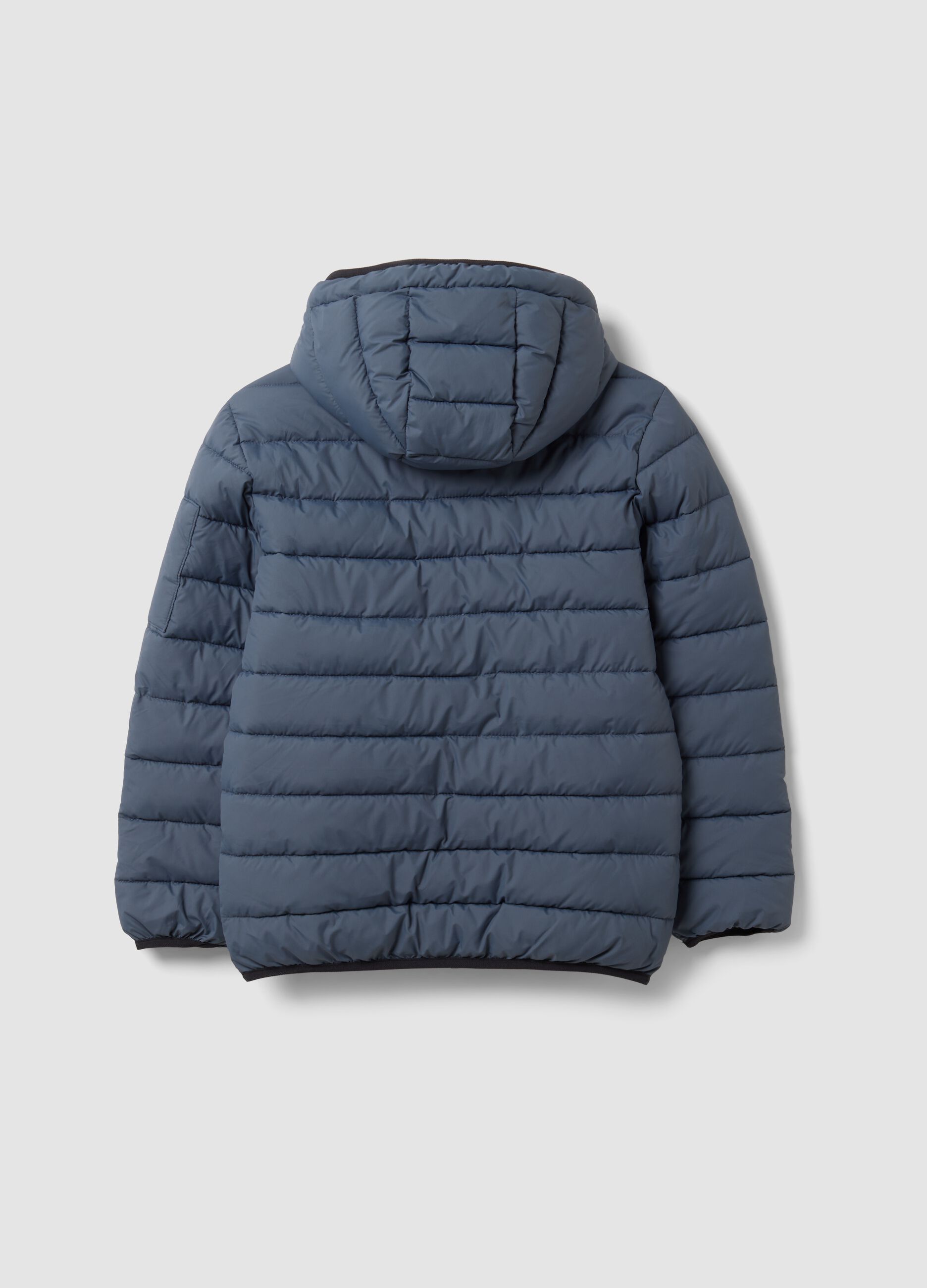 Giubbotto Ultralight grigio imbottito con cappuccio e zip per ragazzo