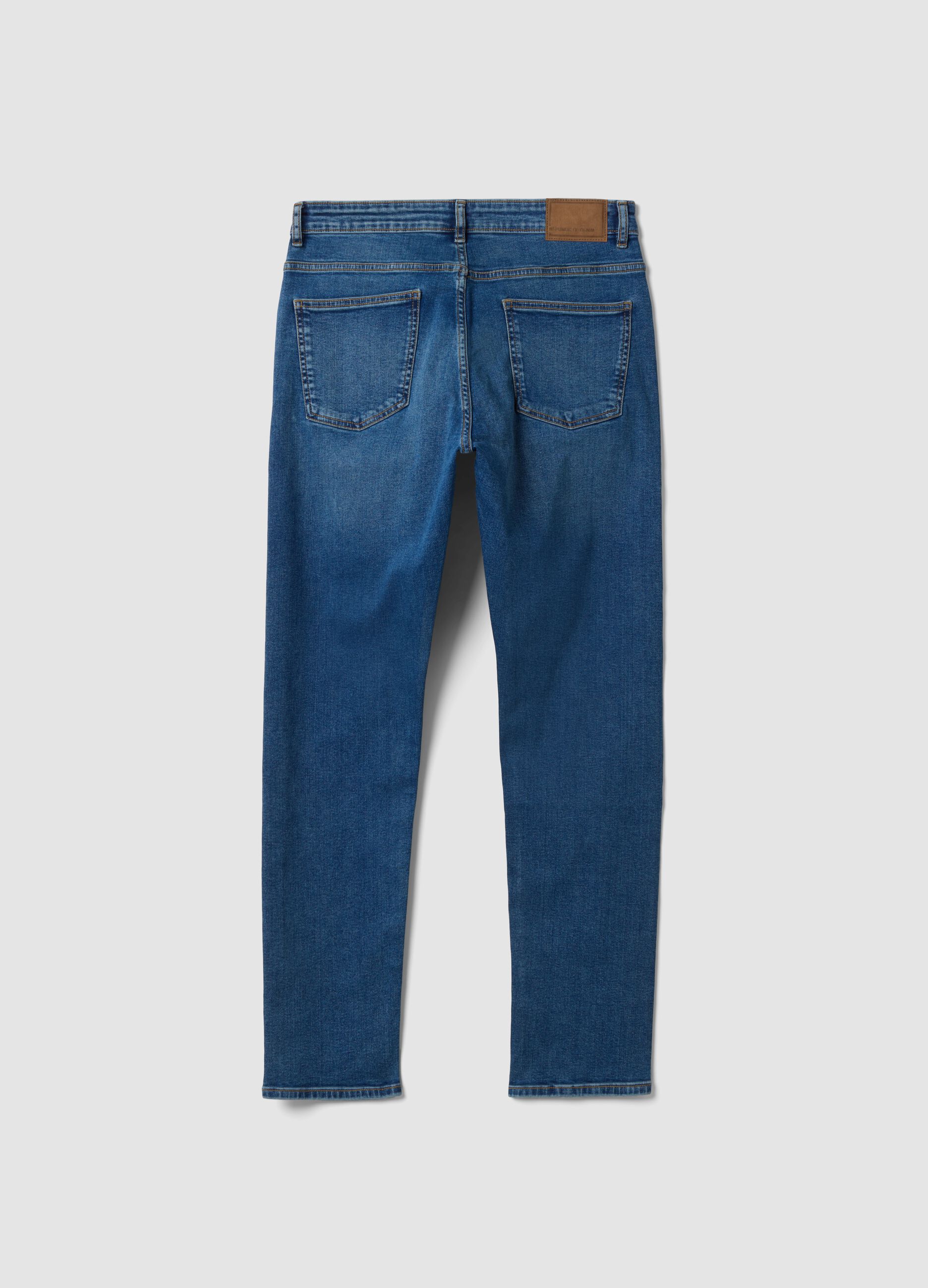 Blaue Skinny-Fit-Jeans aus Stretch-Baumwoll-Denim