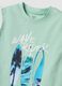 Green and blue pure cotton set with sleeveless top and shorts for boys, regular fit_2