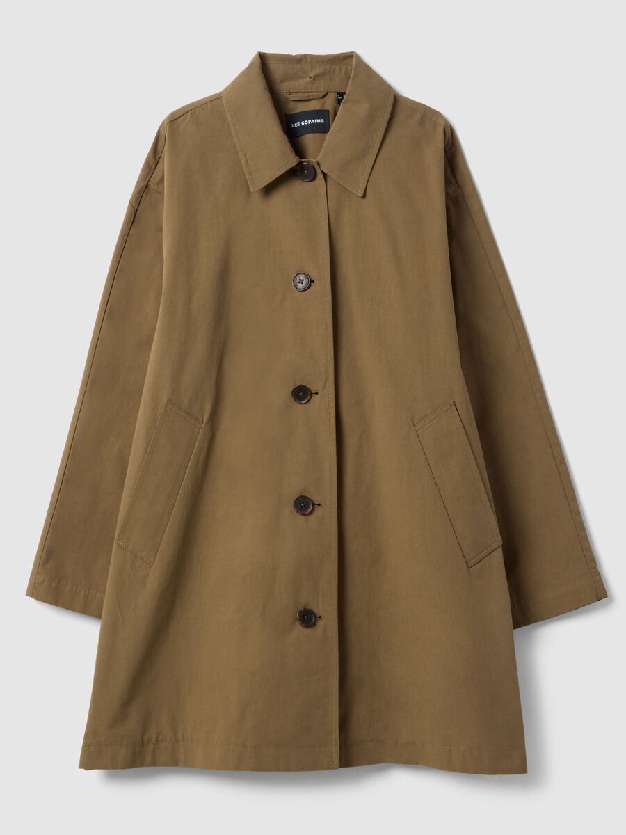Brown pure cotton raincoat_5