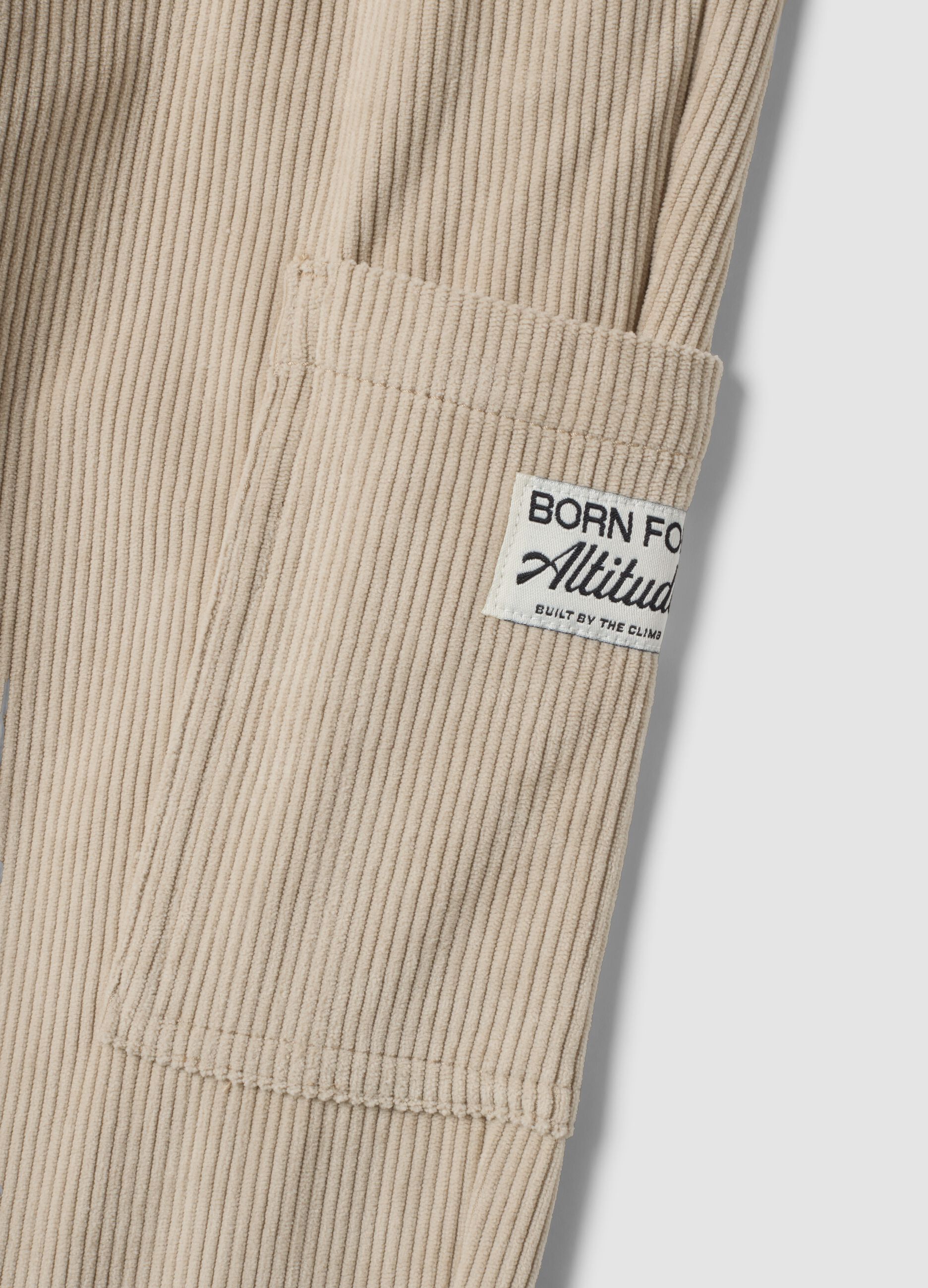 Pantaloni bianchi cargo comfort fit con vita elasticizzata