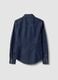 Dark blue pure cotton denim shirt, regular fit_6