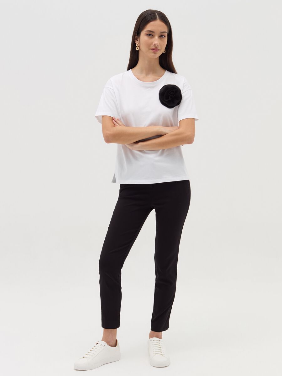 T-shirt with floral application_1