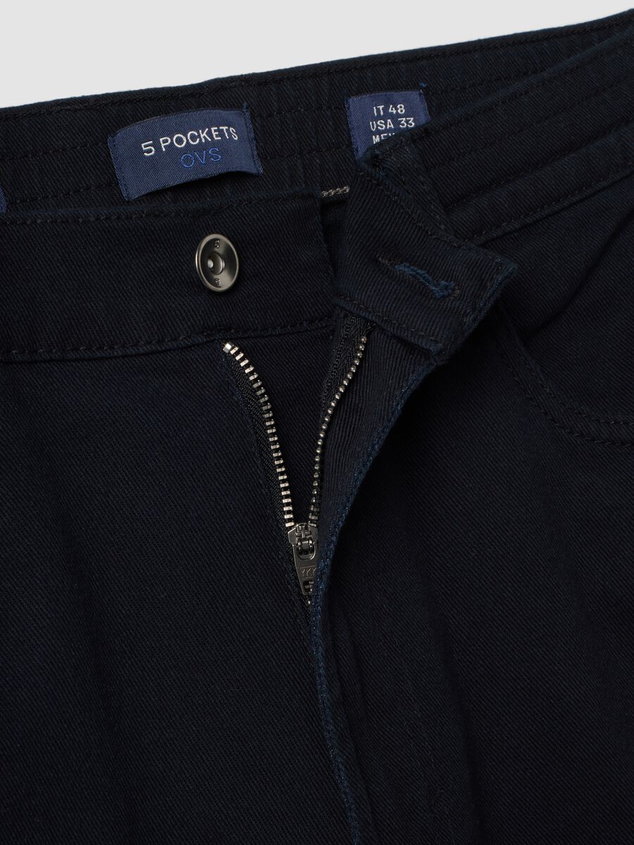 Black straight-leg stretch cotton twill trousers_6