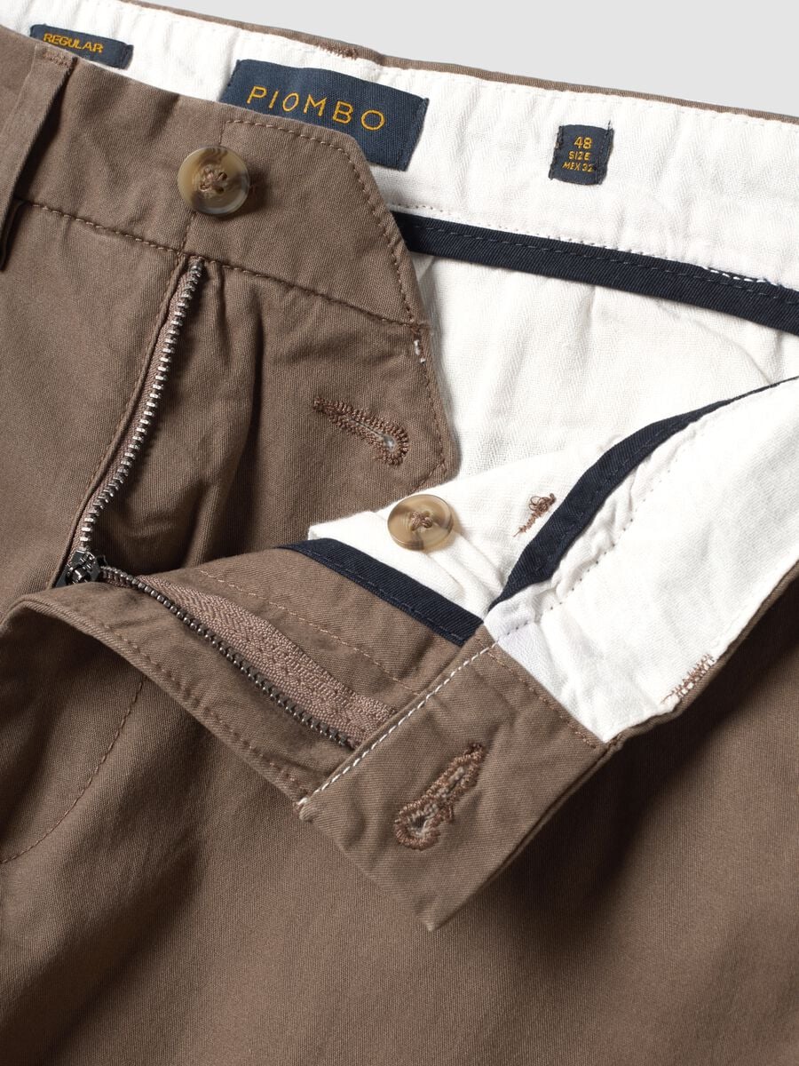 Brown regular-fit stretch cotton twill chino trousers_5