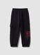 Boys&rsquo; black cotton-blend Spider-Man graphic jogger trousers_1