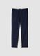 Blue stretchy cotton slim fit chino trousers_4