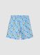 Boxer de banho azul infantil regular fit com estampas Super Mario_1