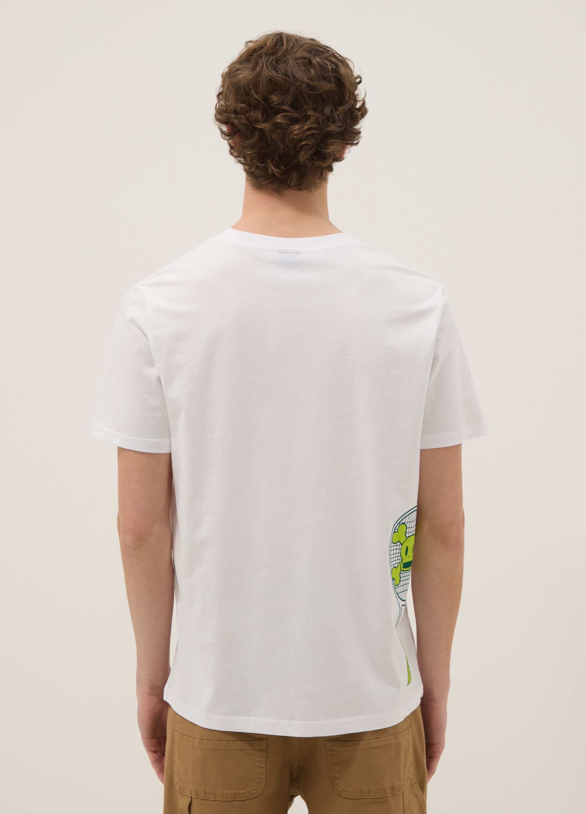 Wei&szlig;es T-Shirt aus reiner Baumwolle mit Paul-Frank-Print, Regular Fit