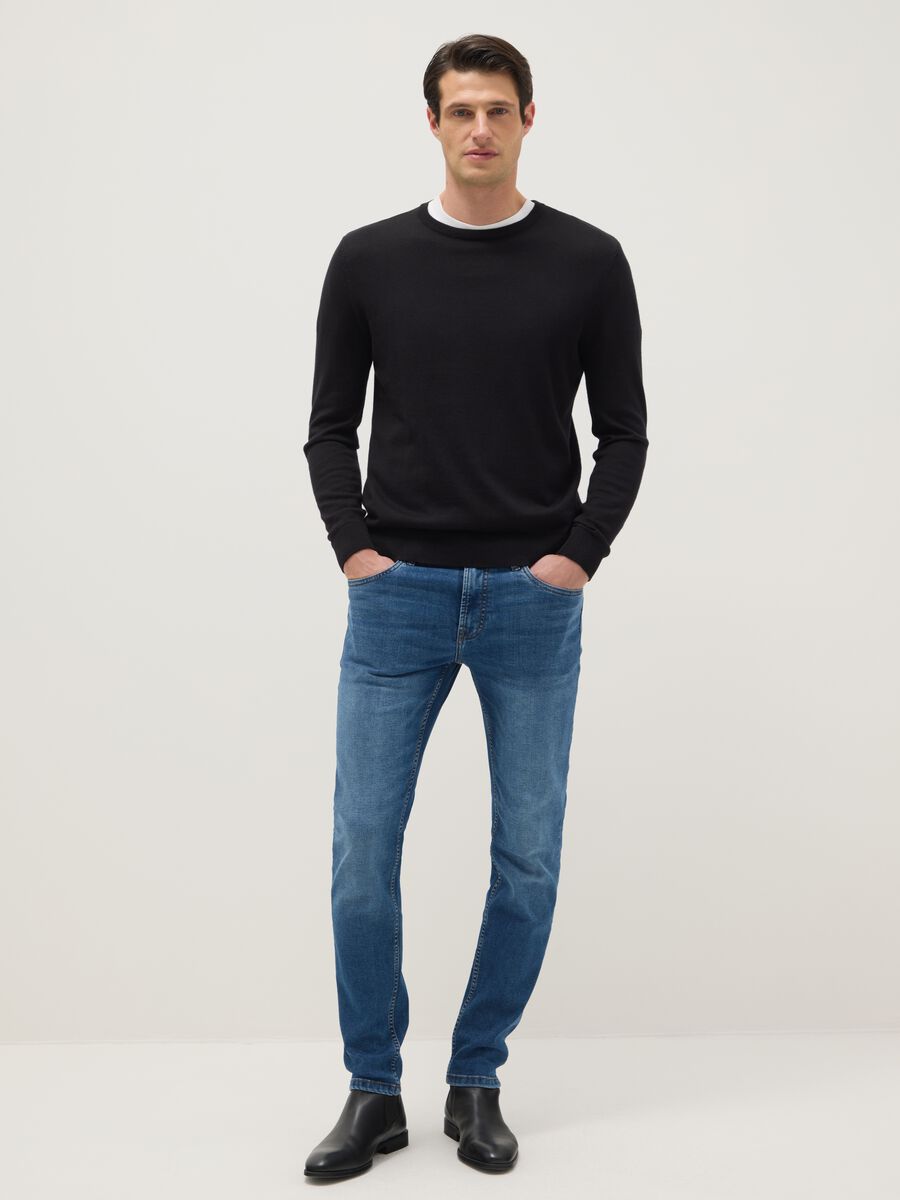 Blue Skinny Fit Stretch Cotton Jeans_0