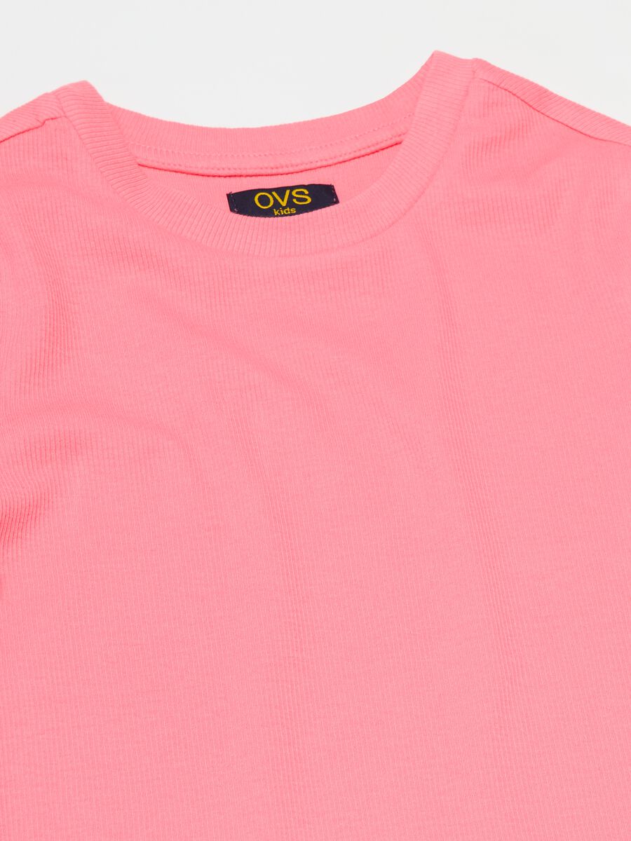 Solid colour ribbed T-shirt_2