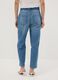 Jeans denim azzurri in puro cotone con vita paperbag baggy fit_2