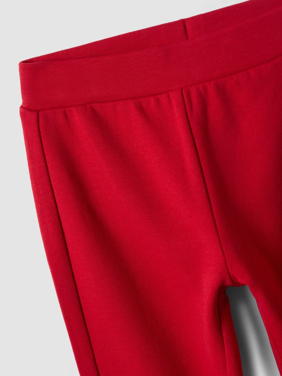 Red stretch cotton leggings_2