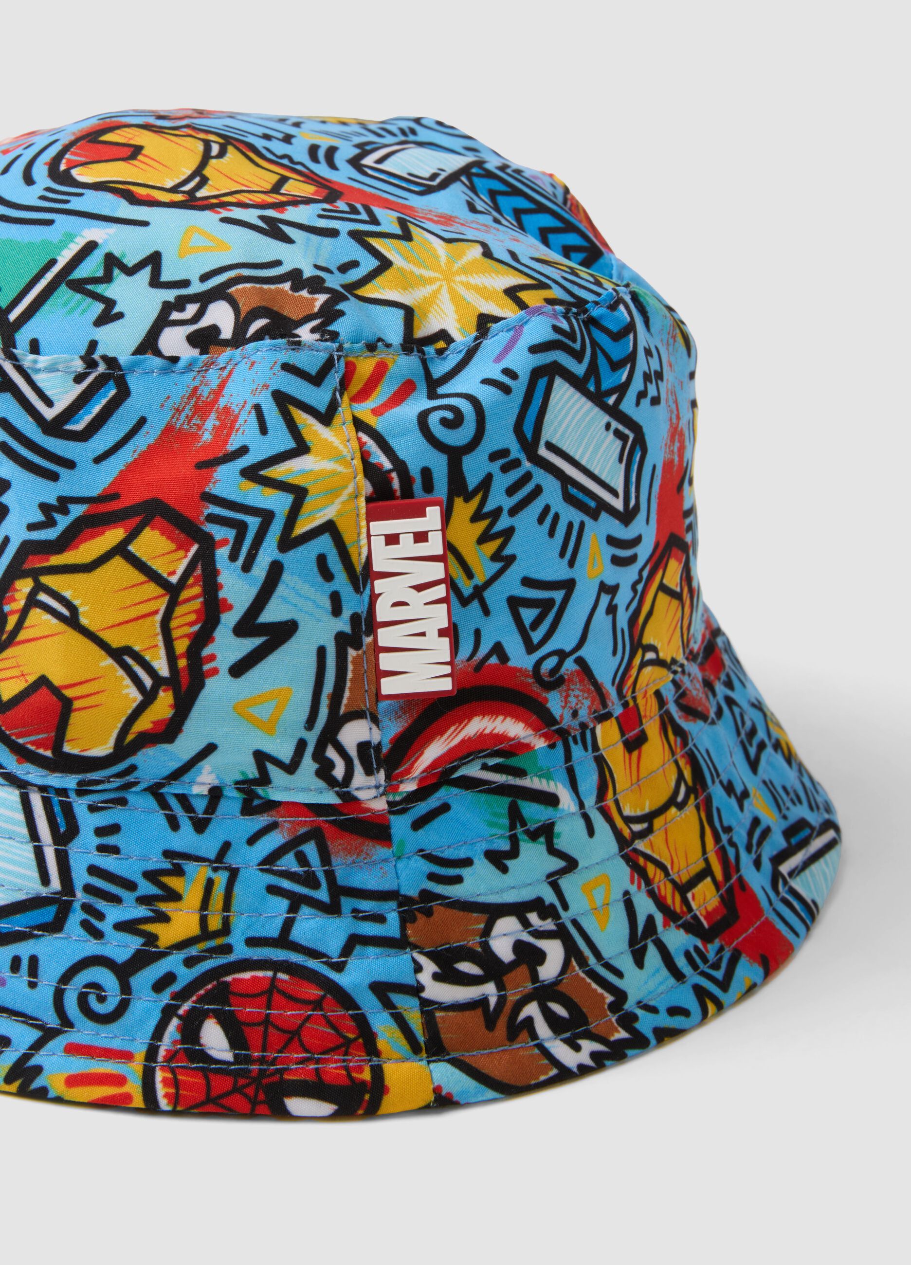 Light blue bucket hat with all-over print