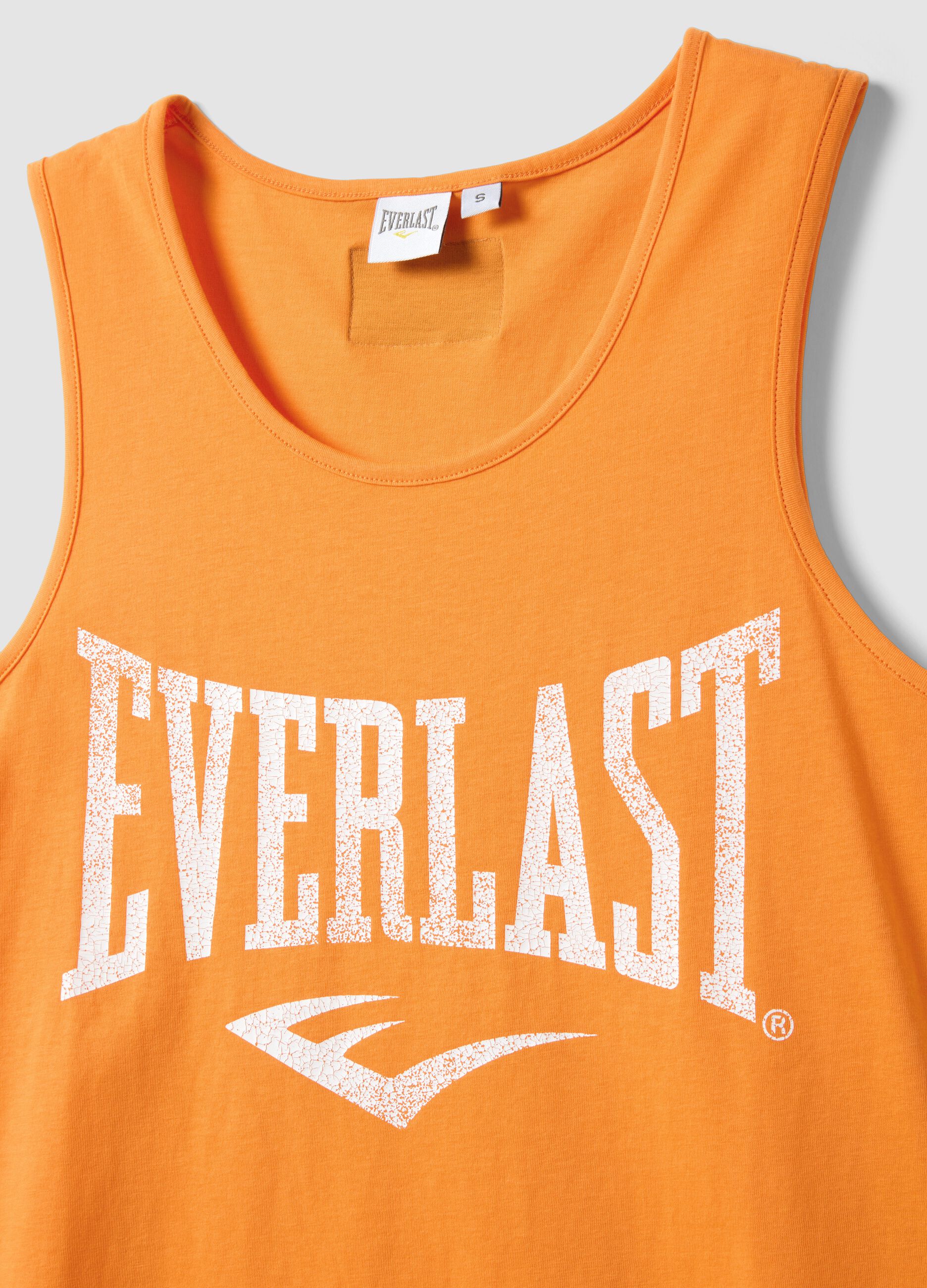 Top de al&ccedil;as em puro algod&atilde;o laranja ajuste regular com log&oacute;tipo Everlast