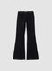 Black flared stretch-cotton jeans_0