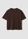 Brown stretch cotton and modal T-shirt_4