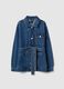 Blue denim jacket, pure cotton, regular fit with belt_4