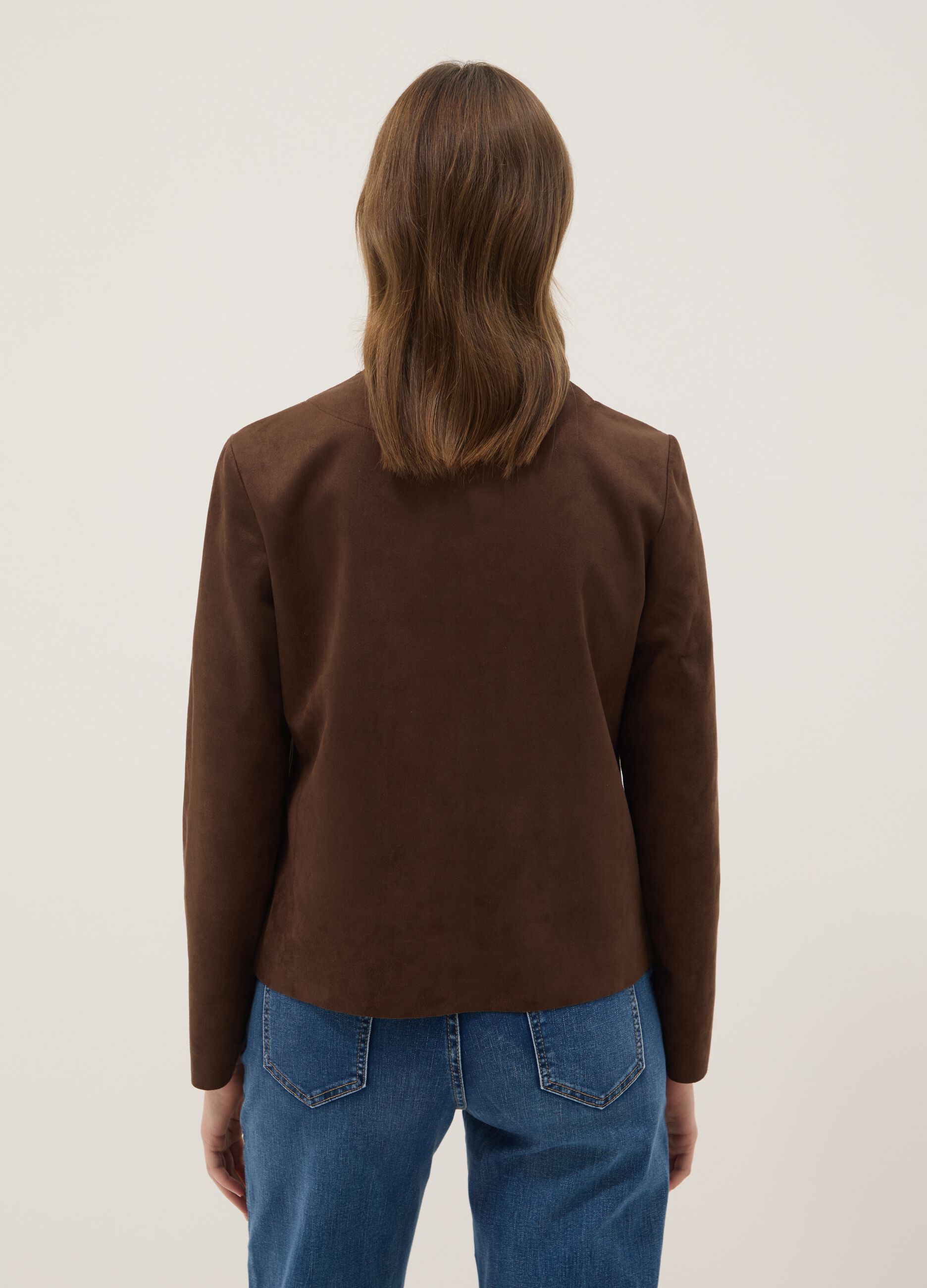Brown regular-fit jacket with front pockets