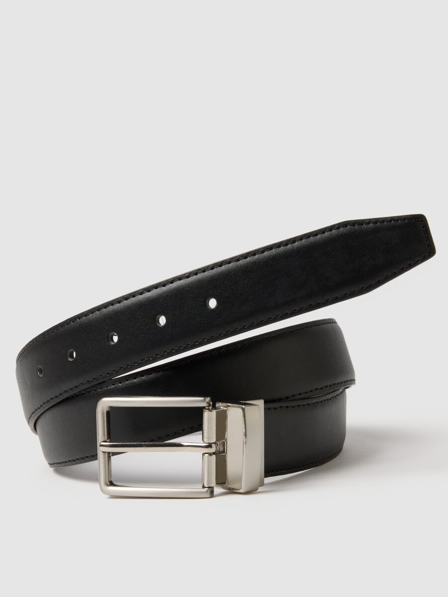 Multicolour reversible belt with metal buckle_2