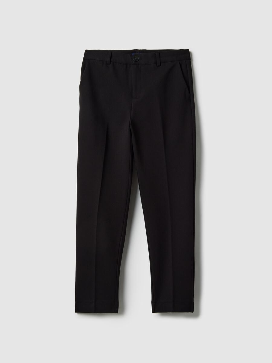 Slim fit black chino trousers_4