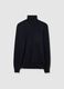 Blue high-neck sweater in pure merino wool regular fit_4