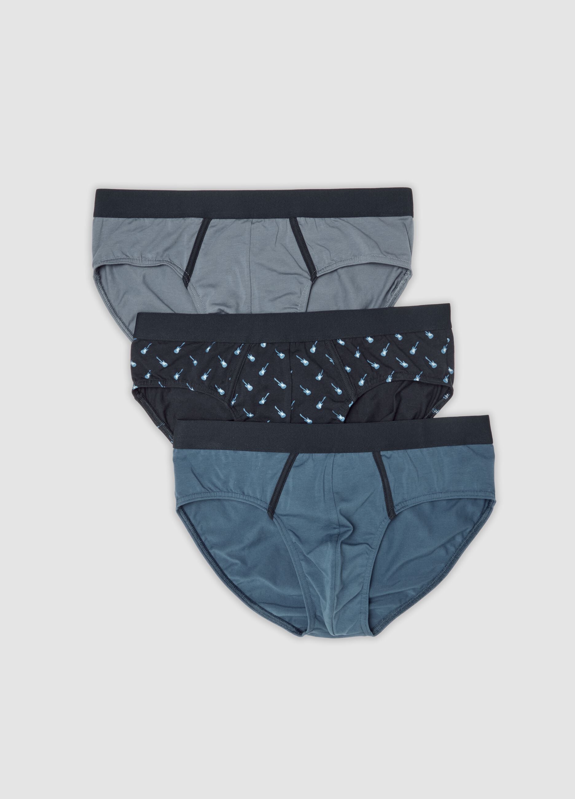 Three-pack of multicolour stretch organic cotton briefs