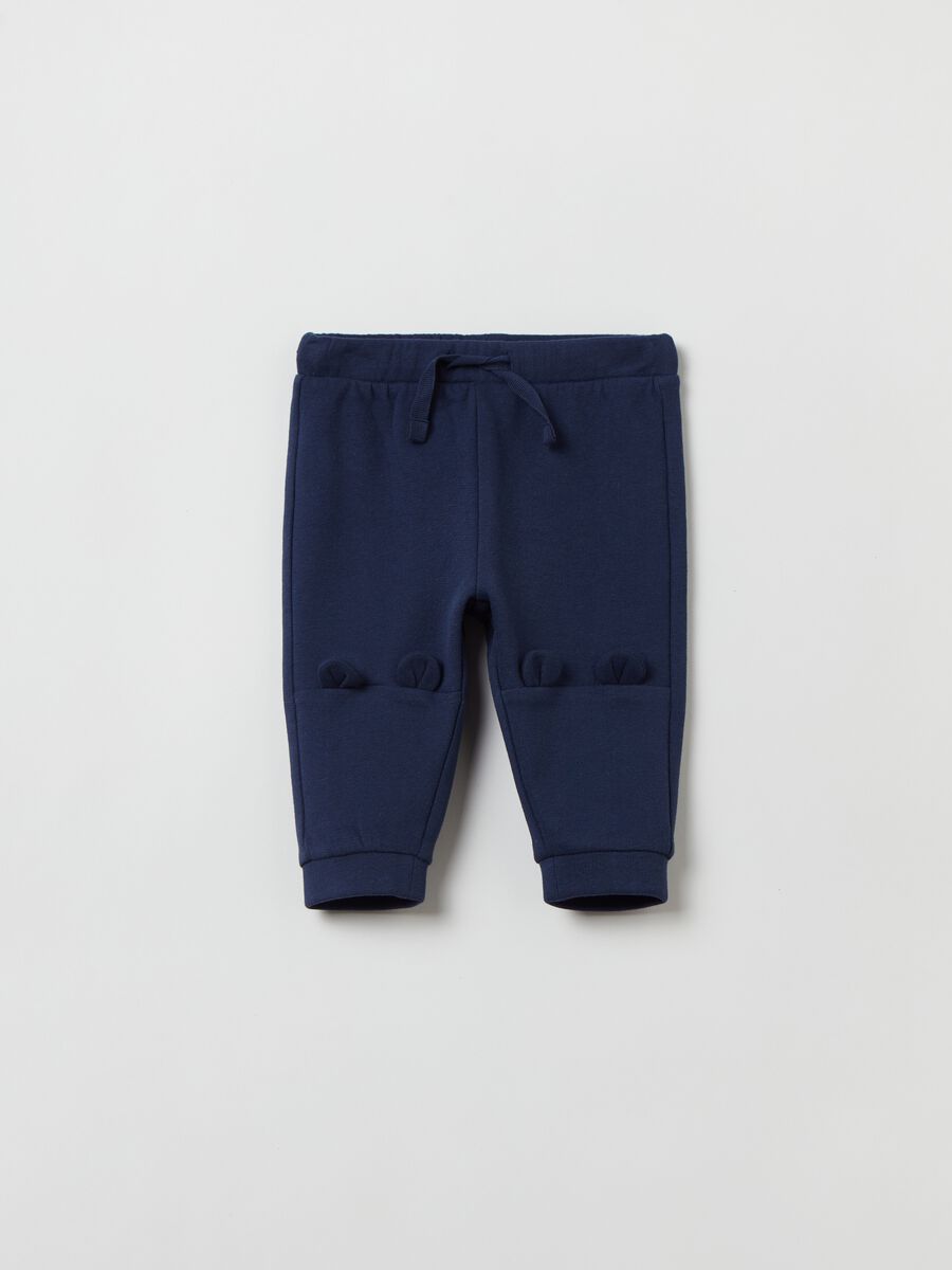 Cotton fleece joggers with drawstring_0