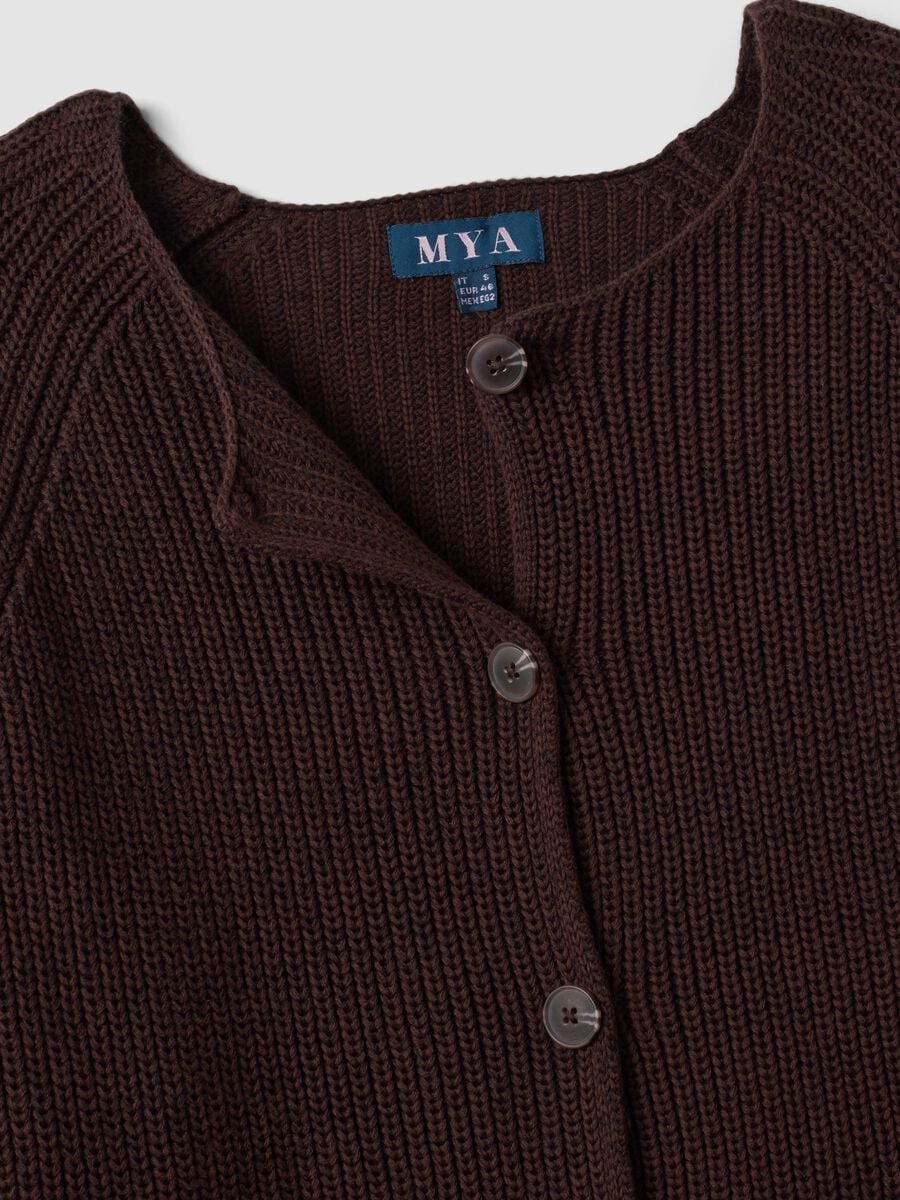 Multicolour pure cotton crew-neck cardigan, regular fit_1